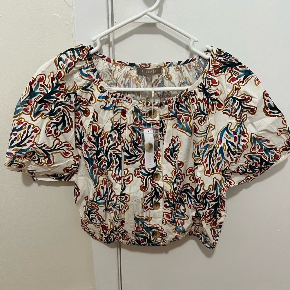 Lilla P Women's Multicolor Patterned Blouse